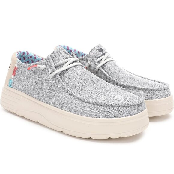 PITAS Poppy Lightweight Slip-On Loafers/Casual Shoes/Sneakers Gray/Navy Sz 7 NEW - Picture 1 of 11